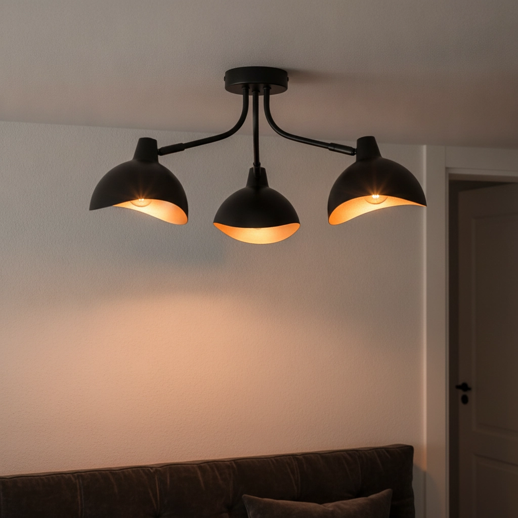 Deckenlampe Geti M schwarz mit goldener Innenseite Lyora 5212017436399