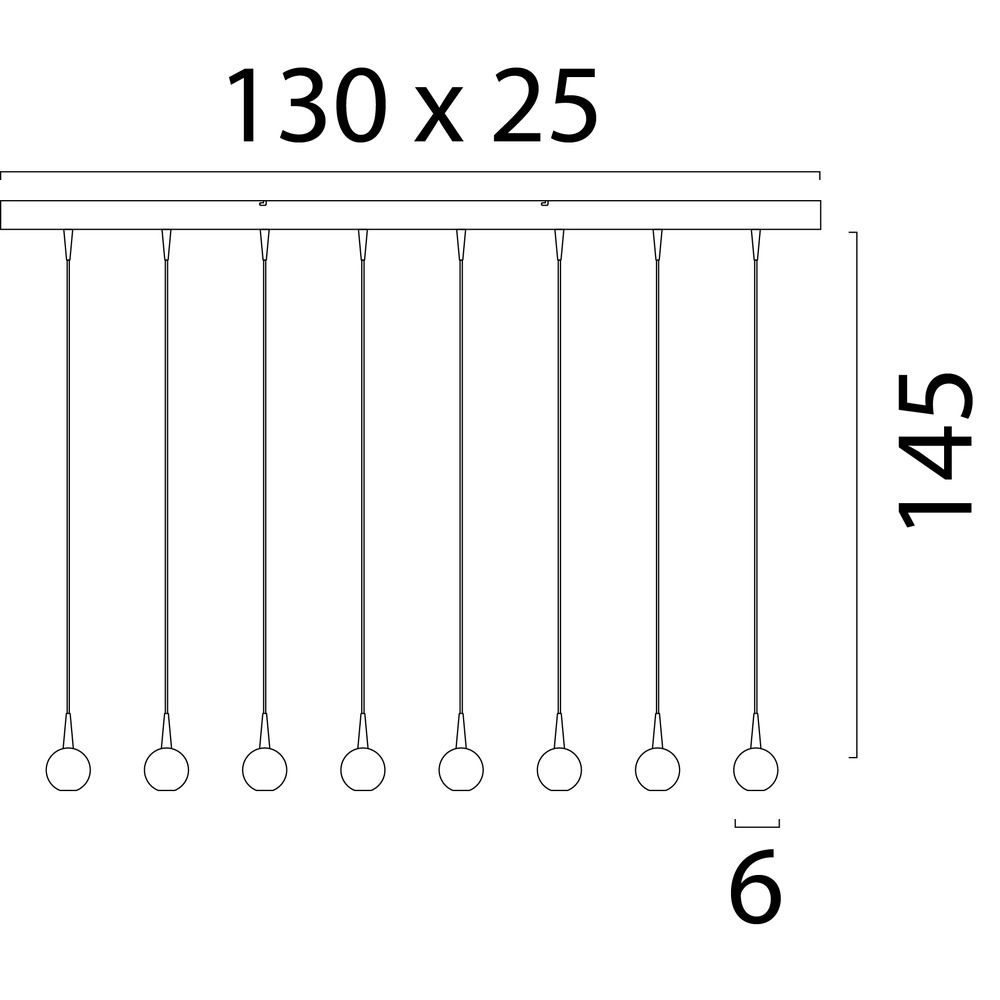 8-Licht Pendellampe Talana 130cm beige Terra Ø 6cm DTW Masterlight 8718121389189