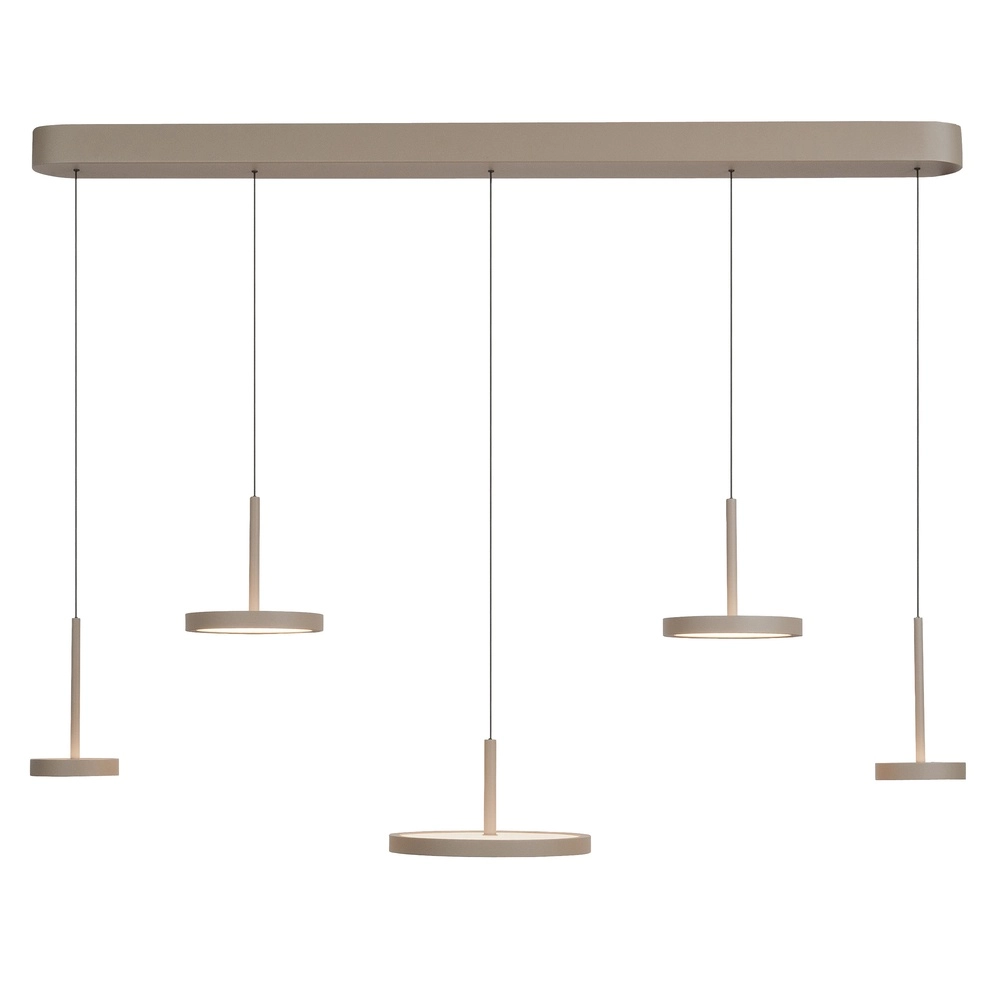 Elegante Pendellampe Falcon sandbraune 5-Lichter