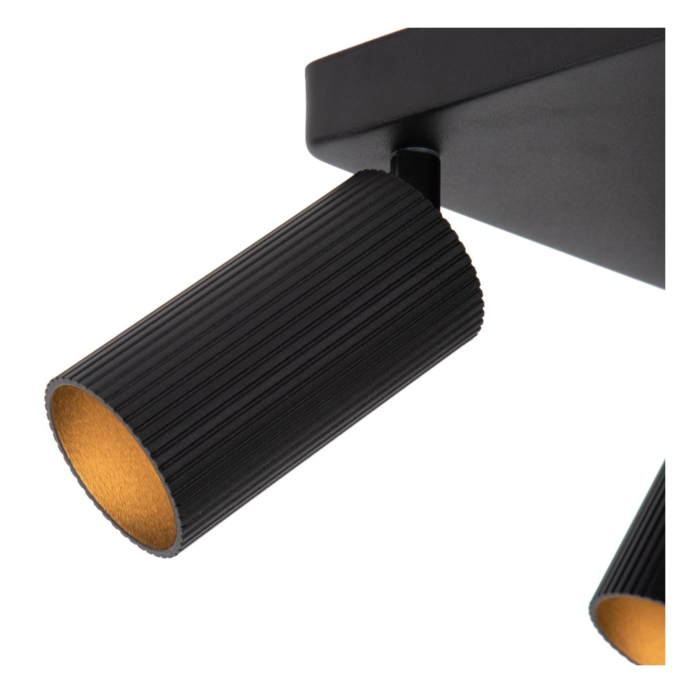 Oberflächenmontierter Deckenspot Clubs 4-Licht Schwarz Lucide 5411212093523