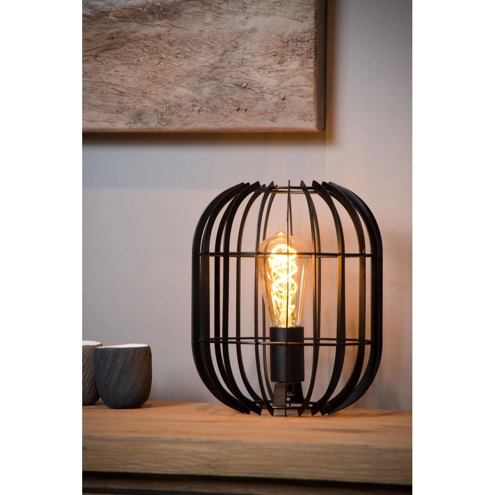 Tischlampe Reda Ø 22 cm schwarz Lucide 5411212782502