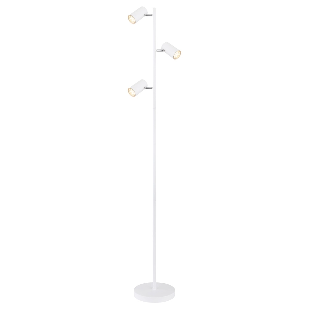 Stehlampe 3-Leuchten Robby Weiß