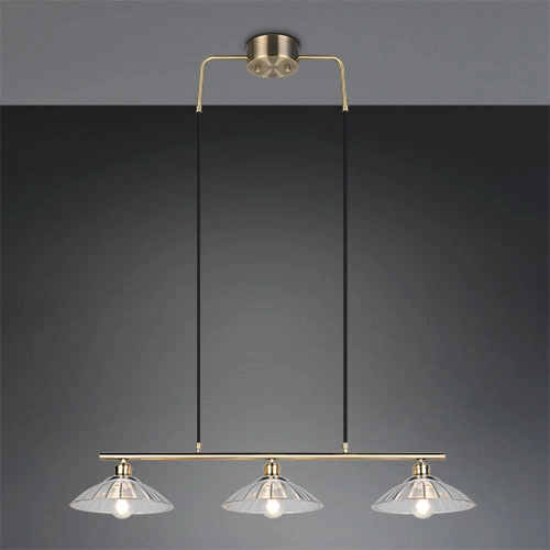 Klassische Pendellampe Eluna 3-Licht alte Messing Trio 4017807682526