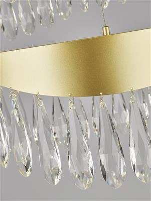 Hängelampe Jewel 2-Ring Gold mit Kristall Searchlight 5053423185385
