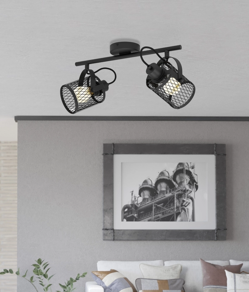 Deckenlampe Dellow 1 schwarz 2-flammigste Eglo 9002759312442