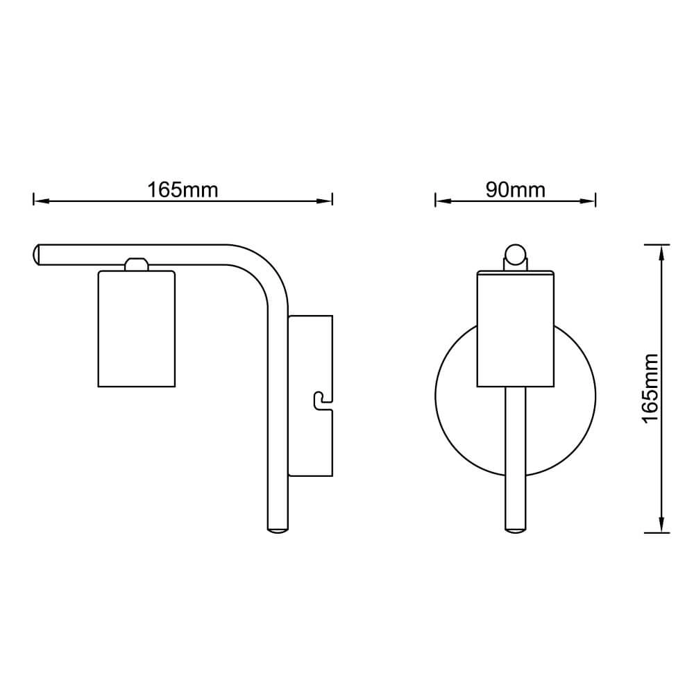 Wandlampe Kerry Schwarz Brilliant 4004353413100