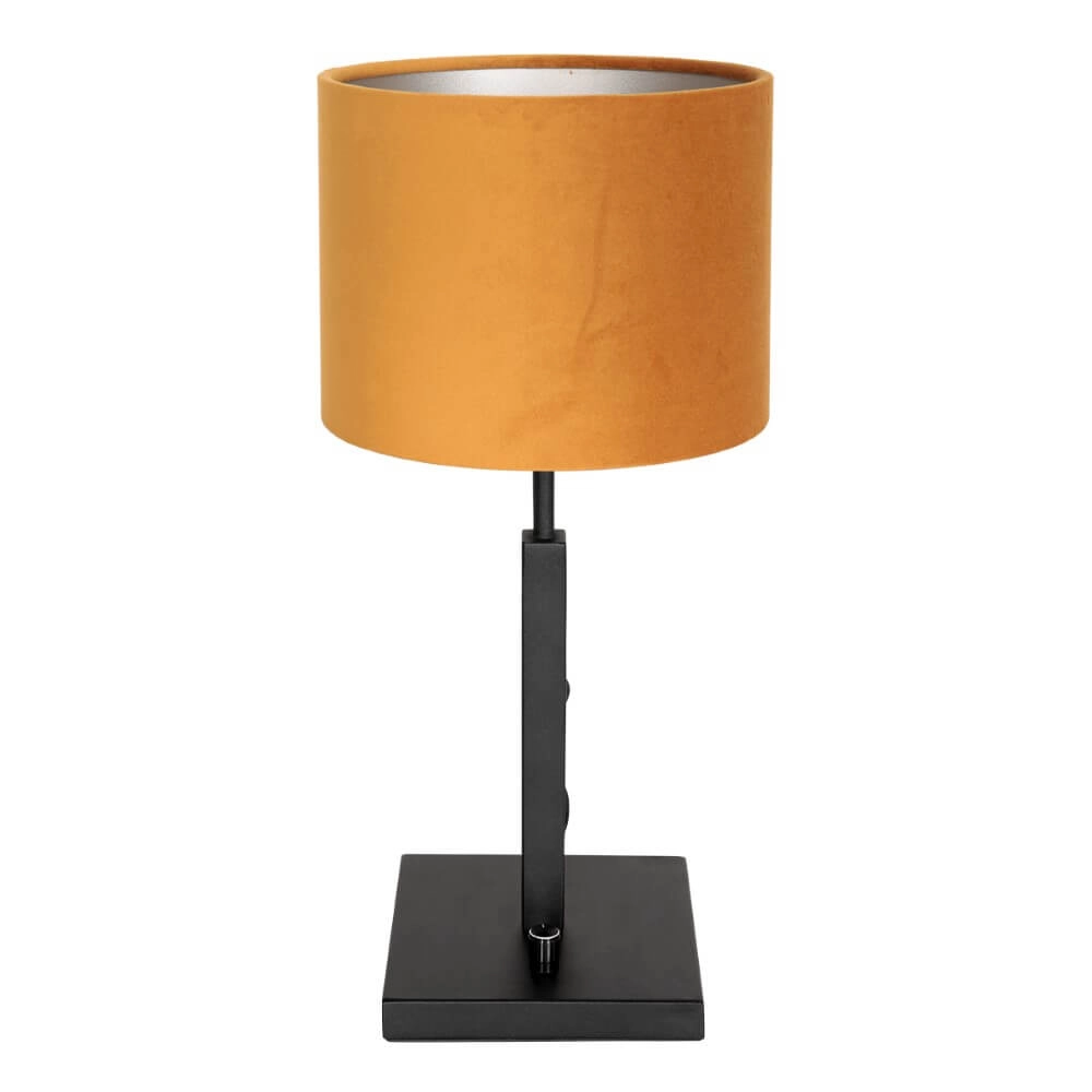 Tischlampe Stanger schwarz mit goldenem Samt
