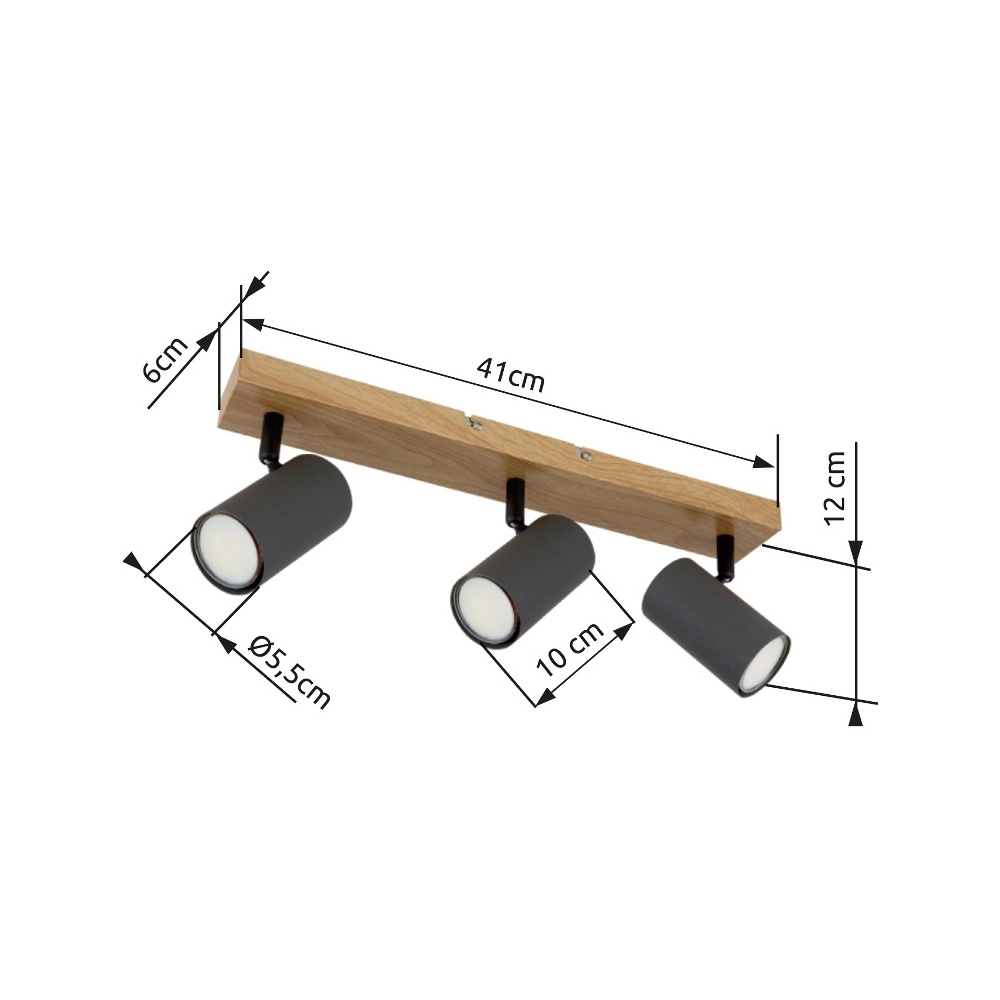 Deckenlampe 3-Leuchten Robby Holz Globo 9007371442522