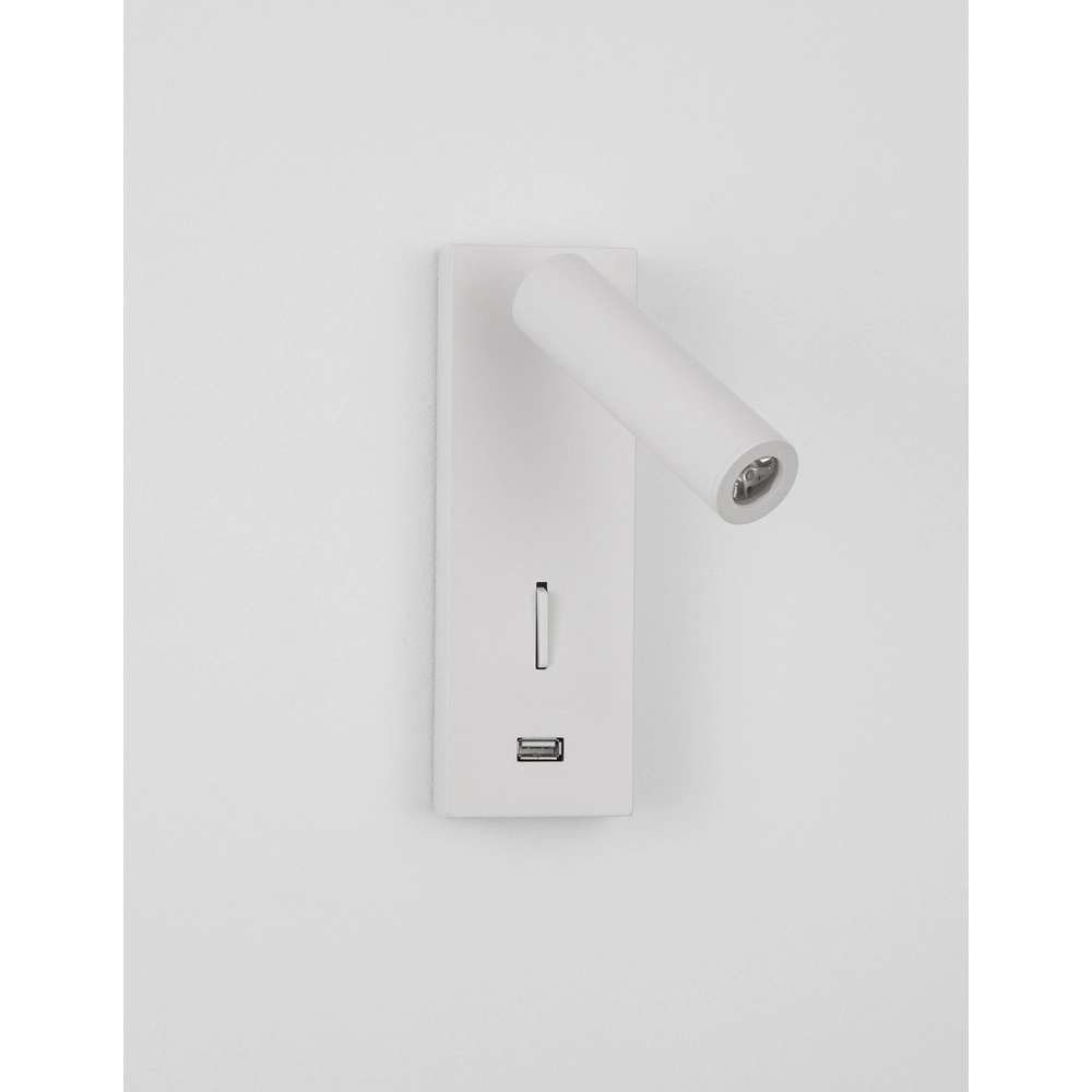 Nachttischlampe Fuse Weiß mit USB Lyora 5212017423702