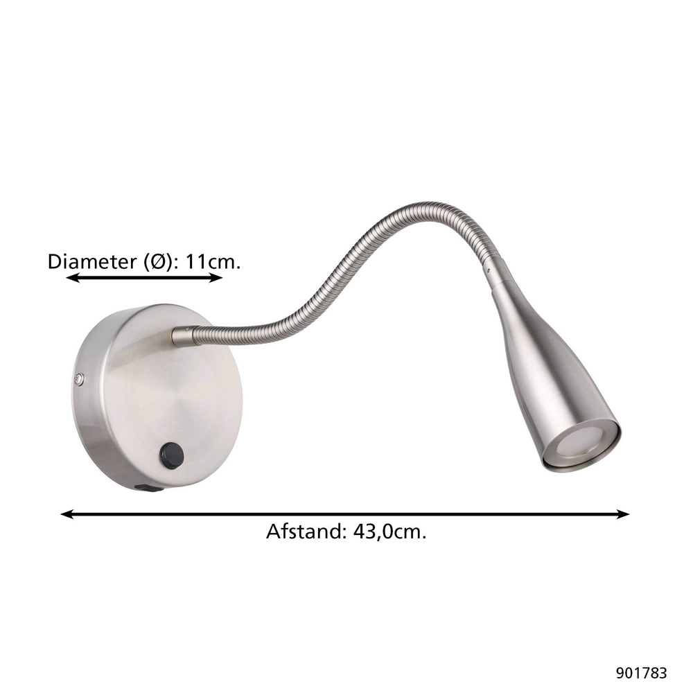 Nachttischlampe Olivandino 1 Flexibles Nickel Eglo 9008606347803