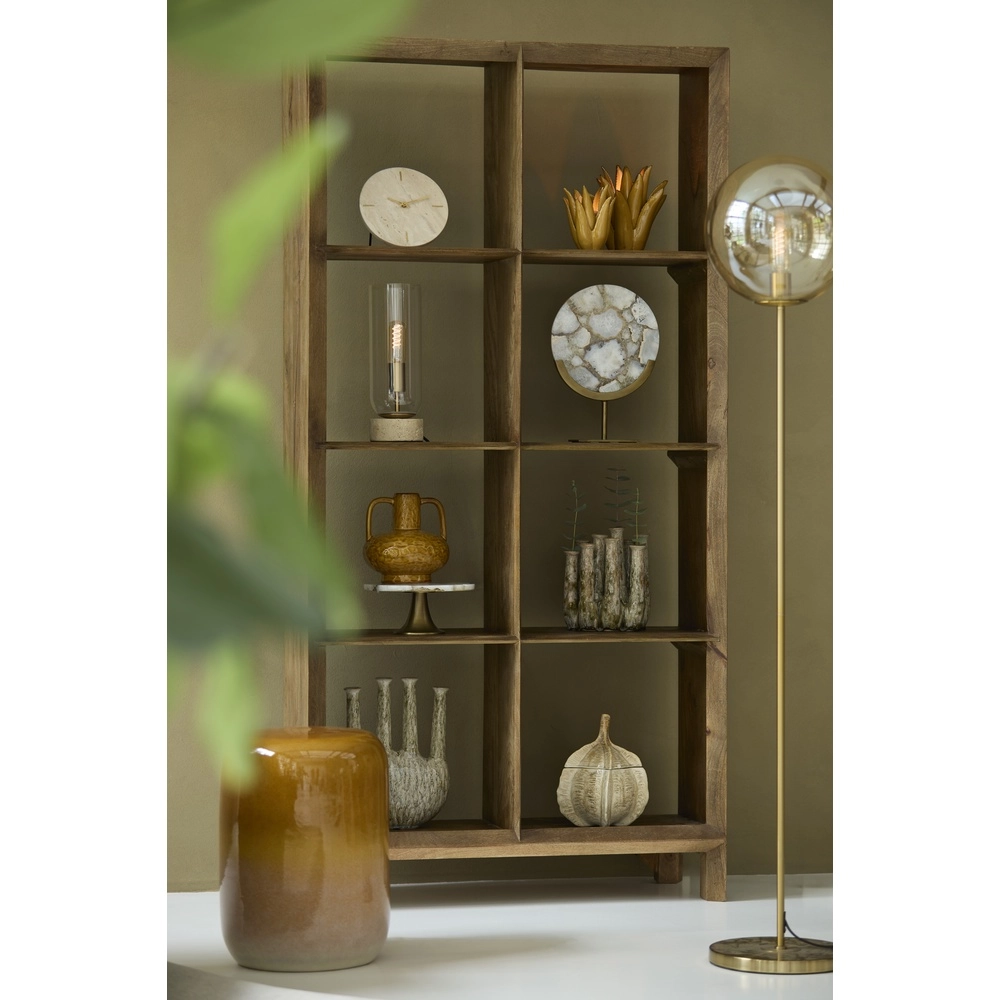 Glastischlampe Rylano 35 cm – mit Travertin Light & Living 8717807730673