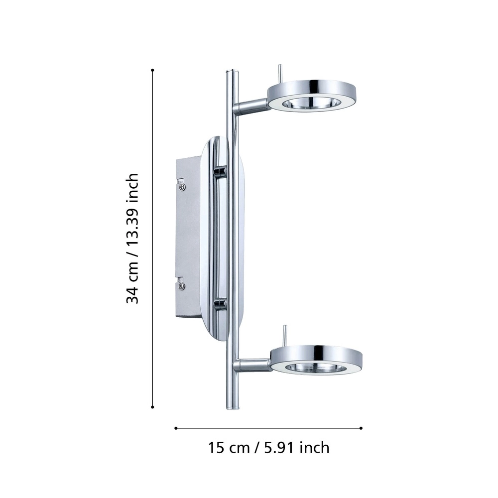 Deckenlampe Naudella 2-Licht Chrom Eglo 9002759313593