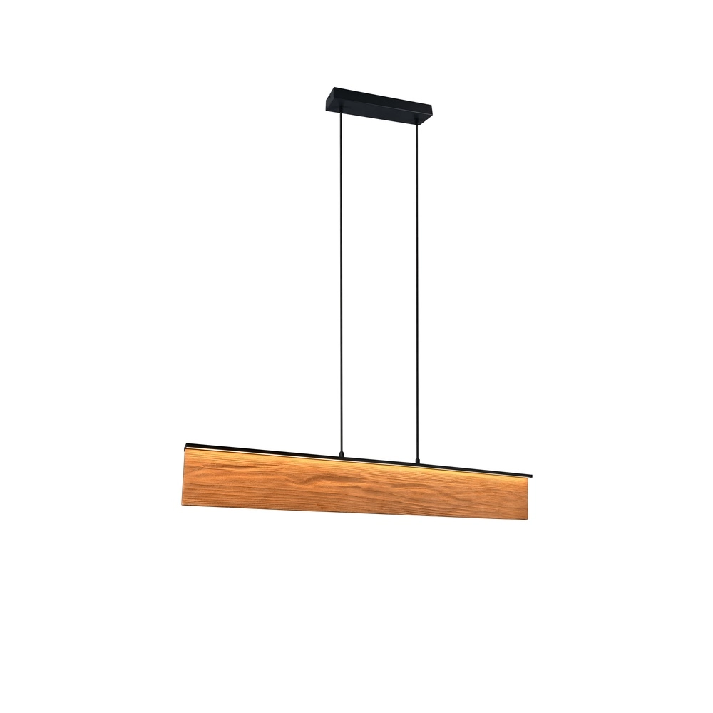 Design-Pendelleuchte Kalea schwarz mit Holz