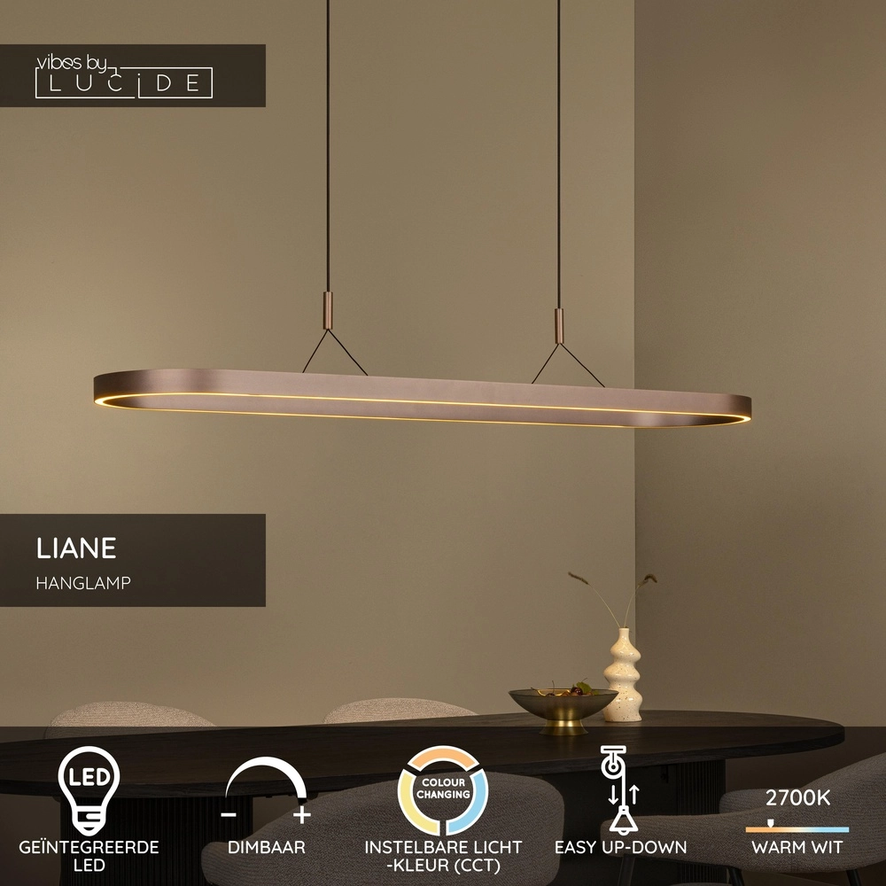 Ovale Pendellampe Liane Rostbraun Lucide Vibes 5411212461117