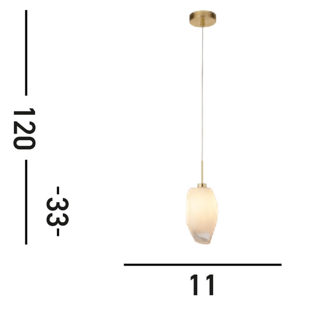 1-flammige Pendelleuchte Rocky mit weißem Glas Searchlight 5053423264264