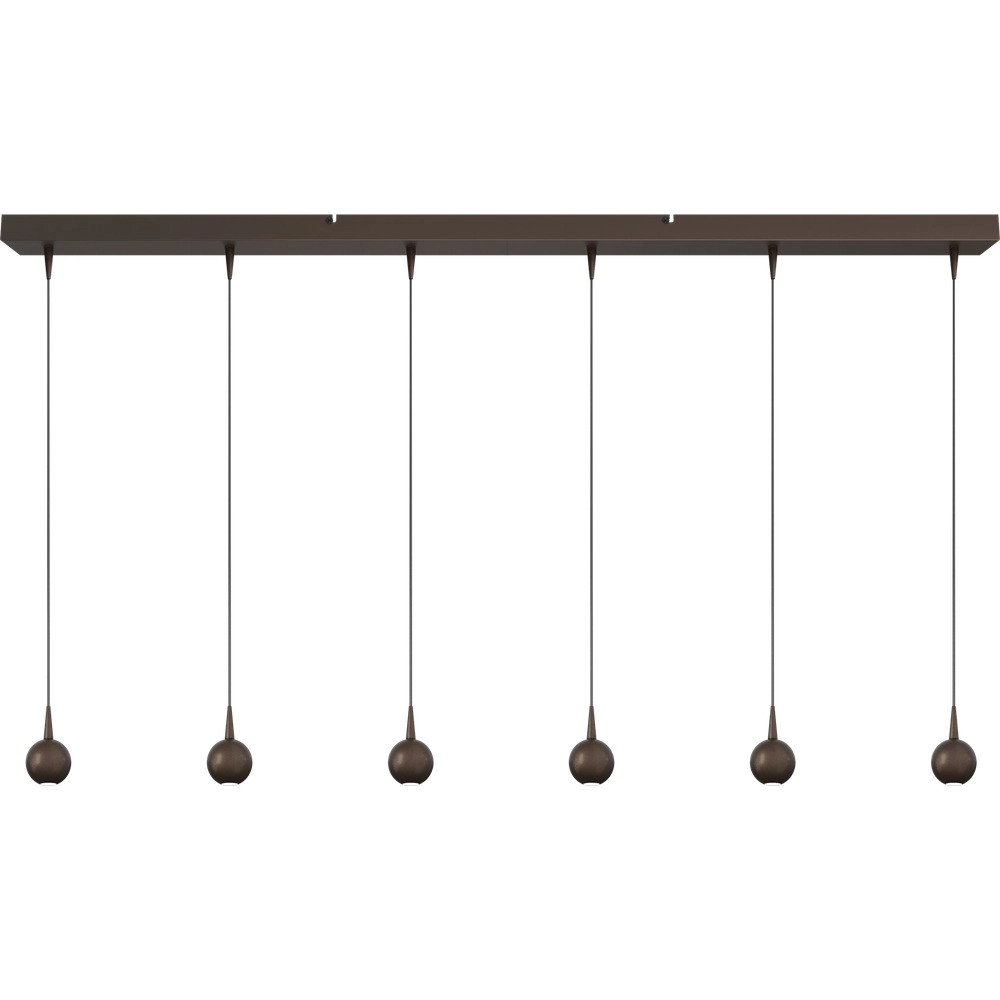 6-Licht Pendellampe Talana 130 cm kakaobraun Ø 6 cm DTW