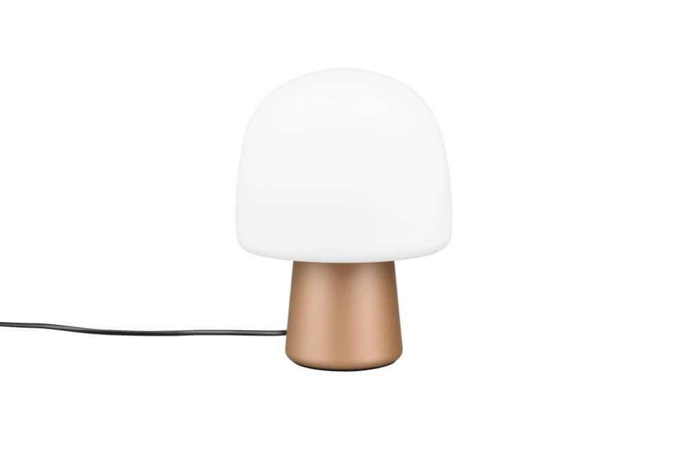 Pilz-Tischlampe Steen Kaffee mit weißem Glas Trio 4017807616477