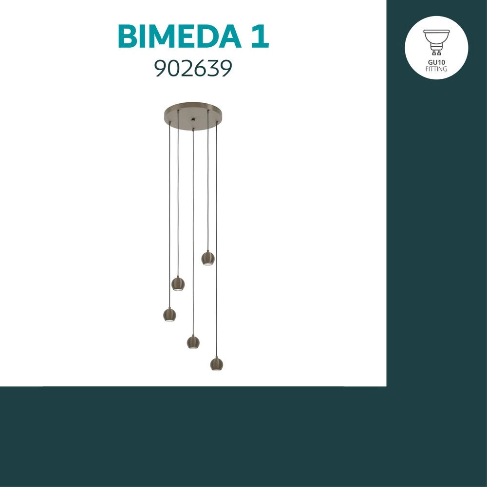 Design-Pendellampe Bimeda 1 Dunkelbronze 5-Lichter