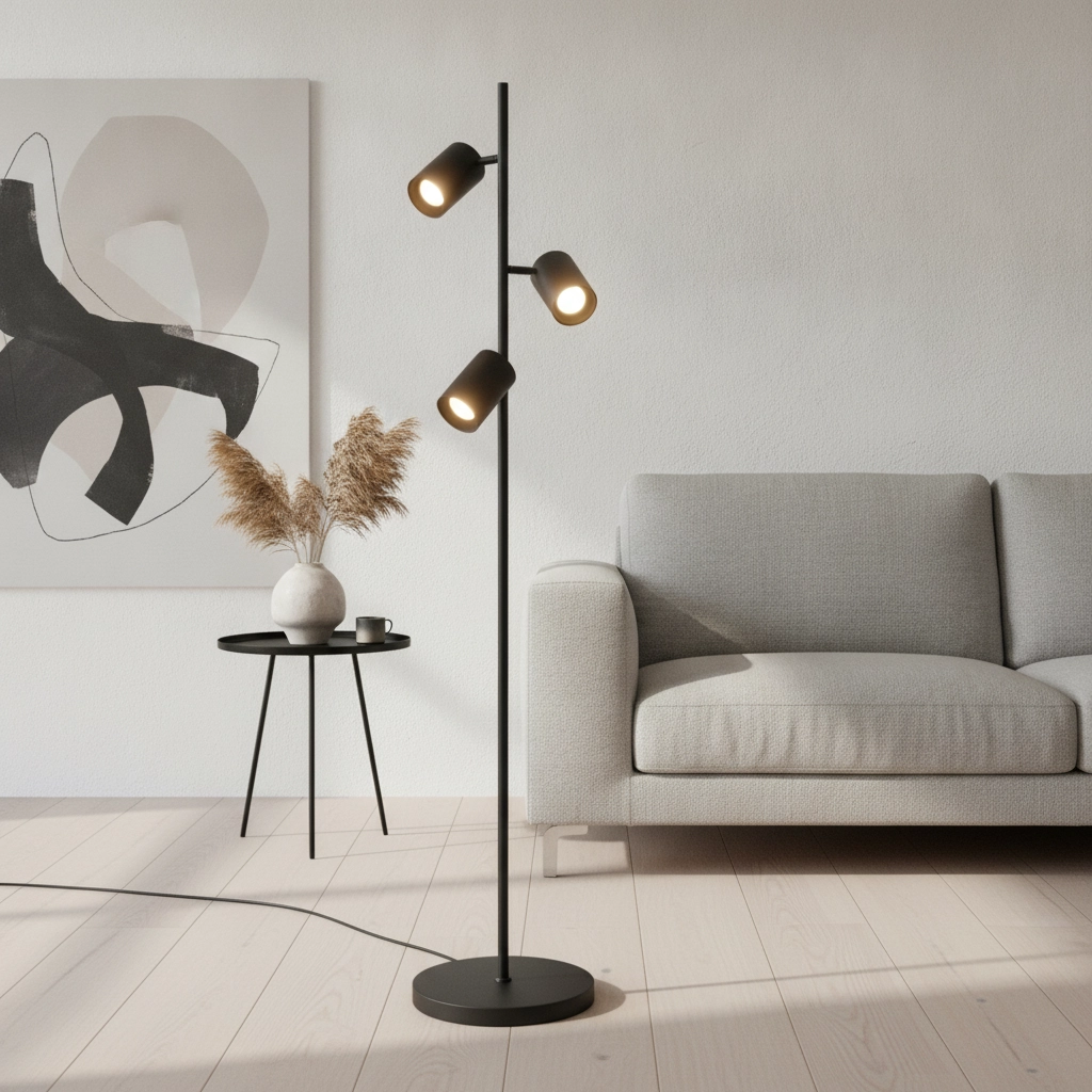 Stehlampe Megano schwarz 3-flammig