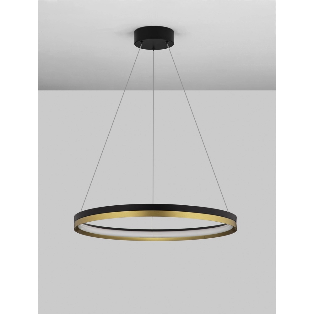 Pendelleuchte Cantria schwarz mit gold Ø 60cm Lyora 5212017439857