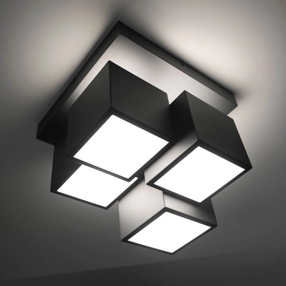 Schwarze Deckenleuchte Tetris Schwarz Just Light 4043689004538