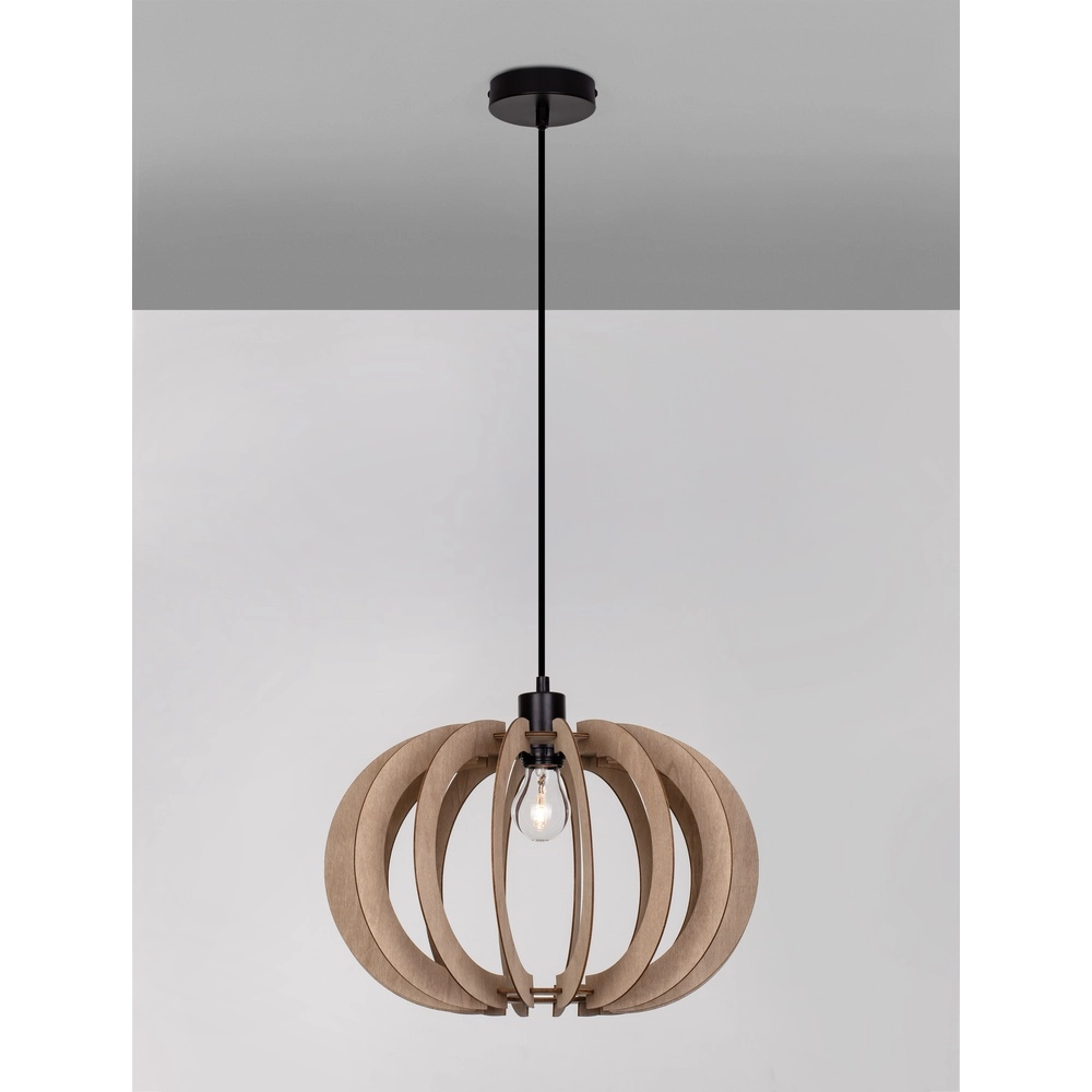 Pendelleuchte aus Holz Ottoline dunkel Ø 40cm Lyora 5212017436207