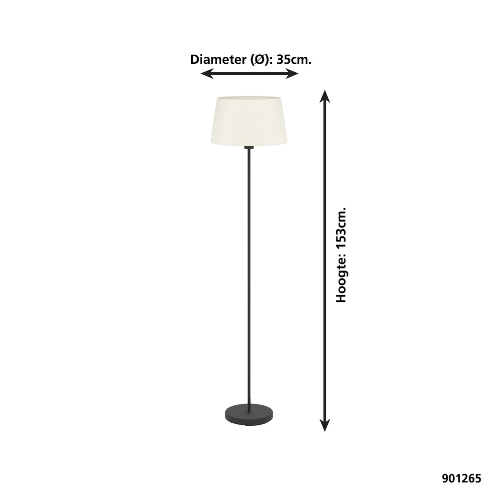 Stehlampe Febres E27 – Sand – 153 cm Eglo 9008606312818