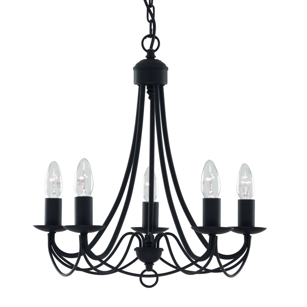 Schwarzer Kronleuchter Maypole 5-Licht