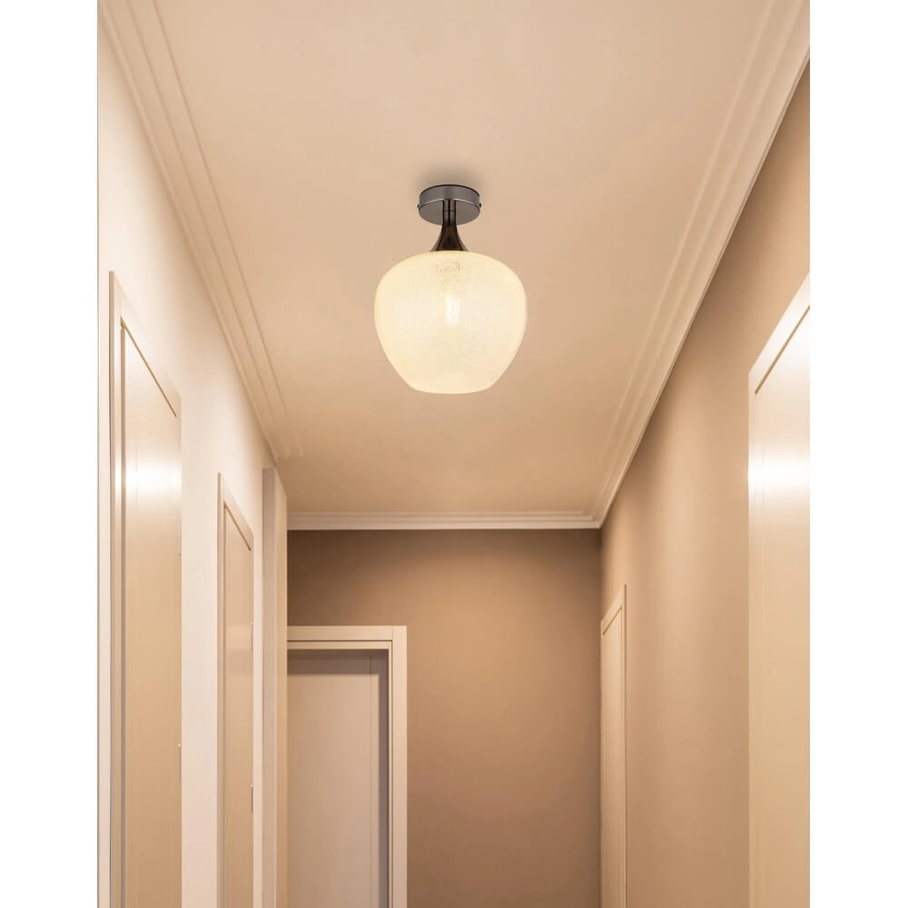 Anthrazit Deckenleuchte Maxy mit weißem Glas einzeln Ø 24cm Globo 9007371459179