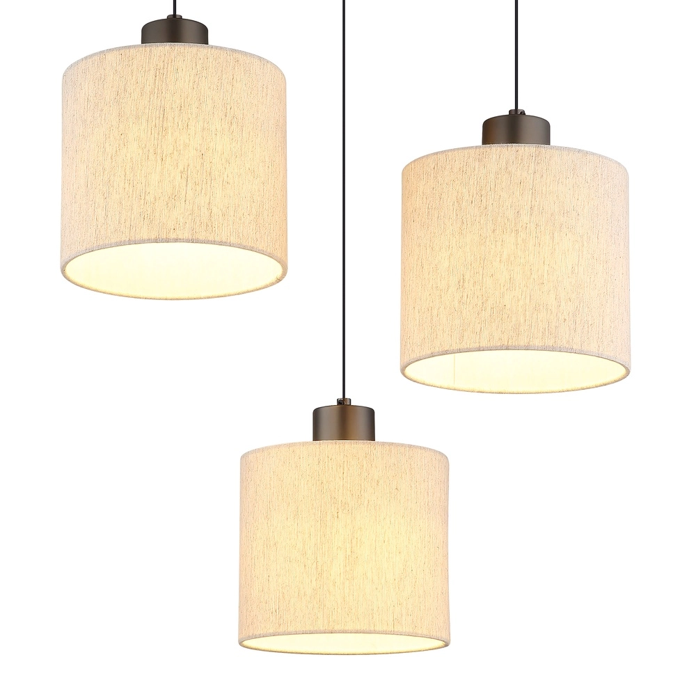 Gunmetal-Pendellampe Thea 3-Leicht-Patrone Globo 9007371586042