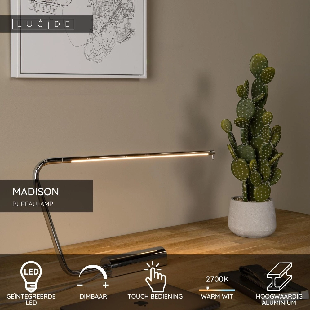 Design-Schreibtischlampe Madison Chrom Lucide 5411212441843