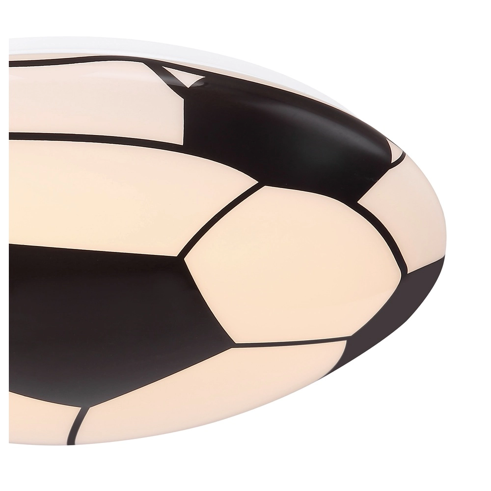 Deckenlampe im Kinderzimmer Lemmi Fußball Schwarz mit Weiß Globo 9007371389865