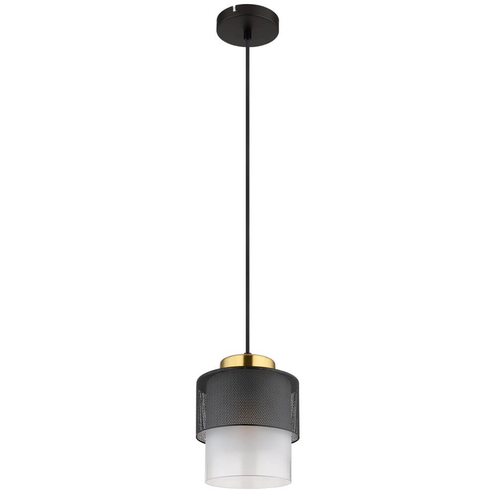 Pendelleuchte Olga 1-hell schwarz mit Mesh Globo 9007371452484