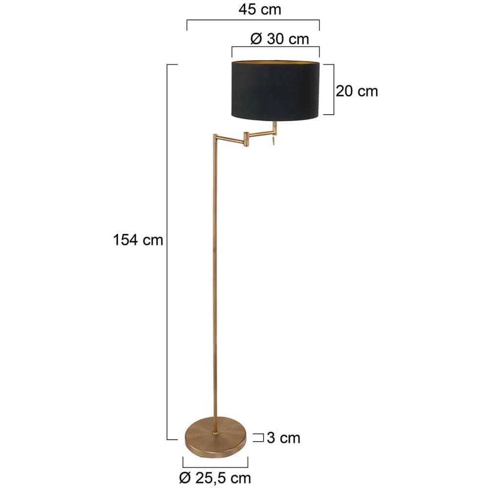 Stehlampe Bella Bronze mit schwarzer Kappe Steinhauer 8712746174489