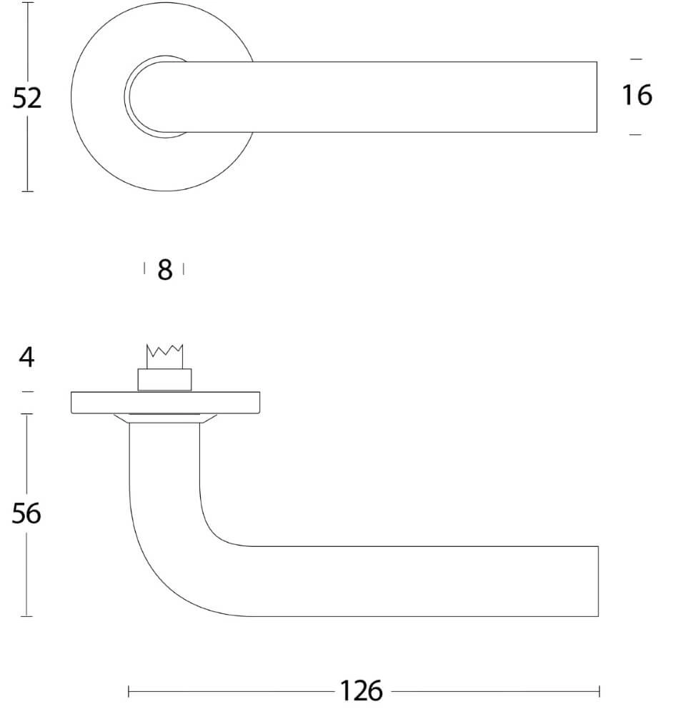 Fester Türgriff Recht Edelstahl Intersteel 8714186060803