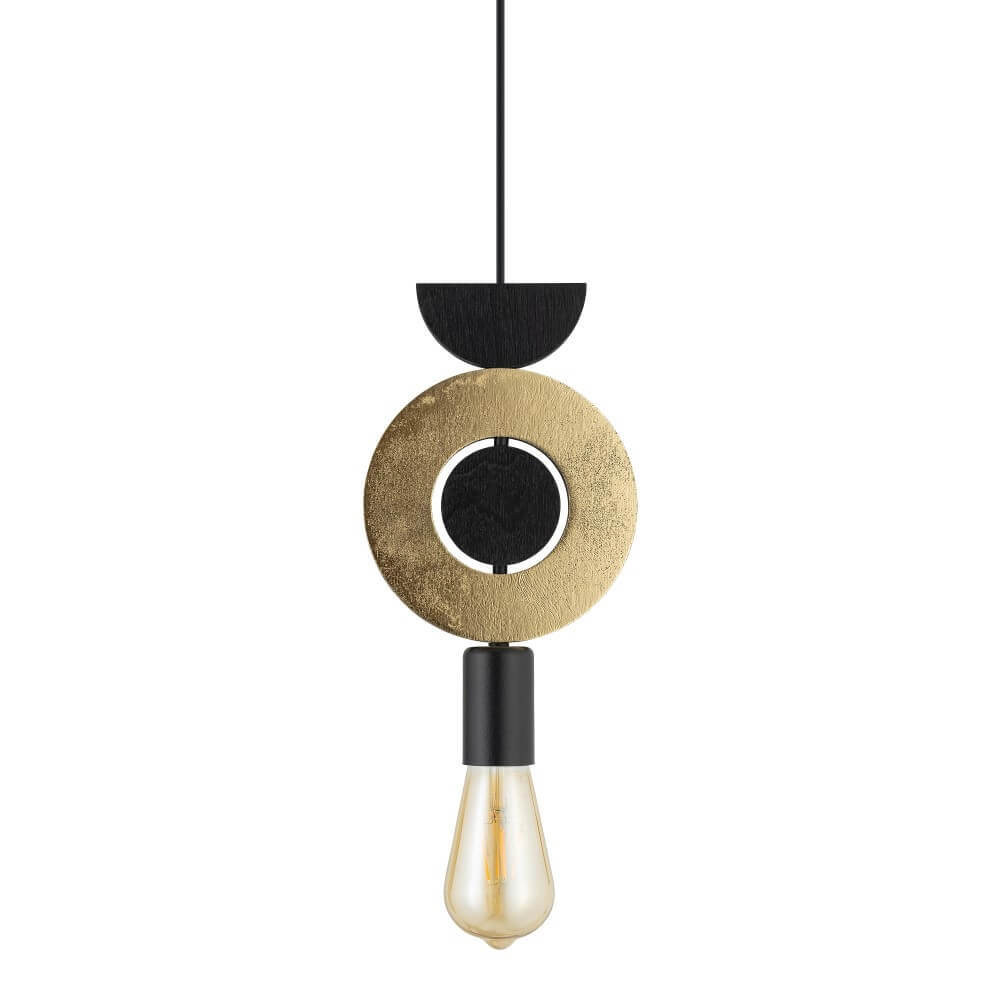 Design-Pendelleuchte Drops Wood F 1-flammig schwarz Lyora 5903139111805