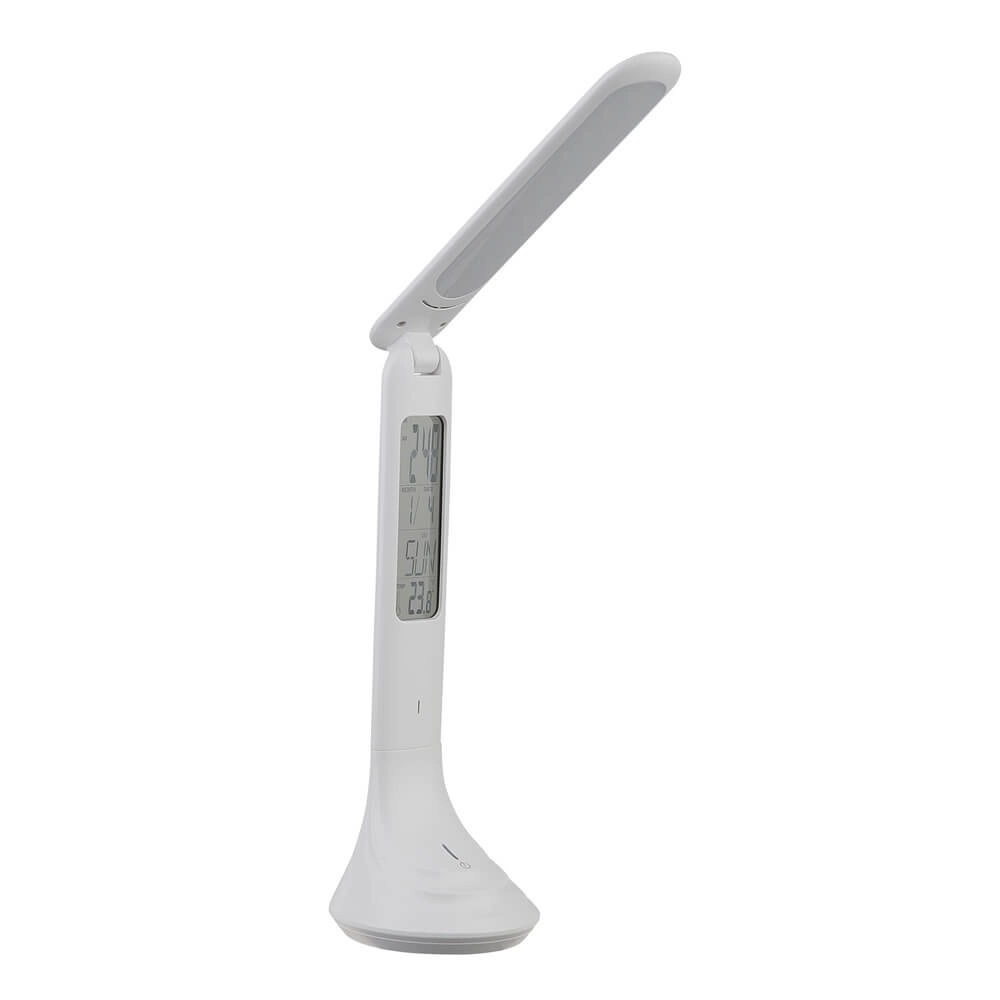 Schreibtischlampe Tyrell weiß mit Uhr Globo 9007371376032