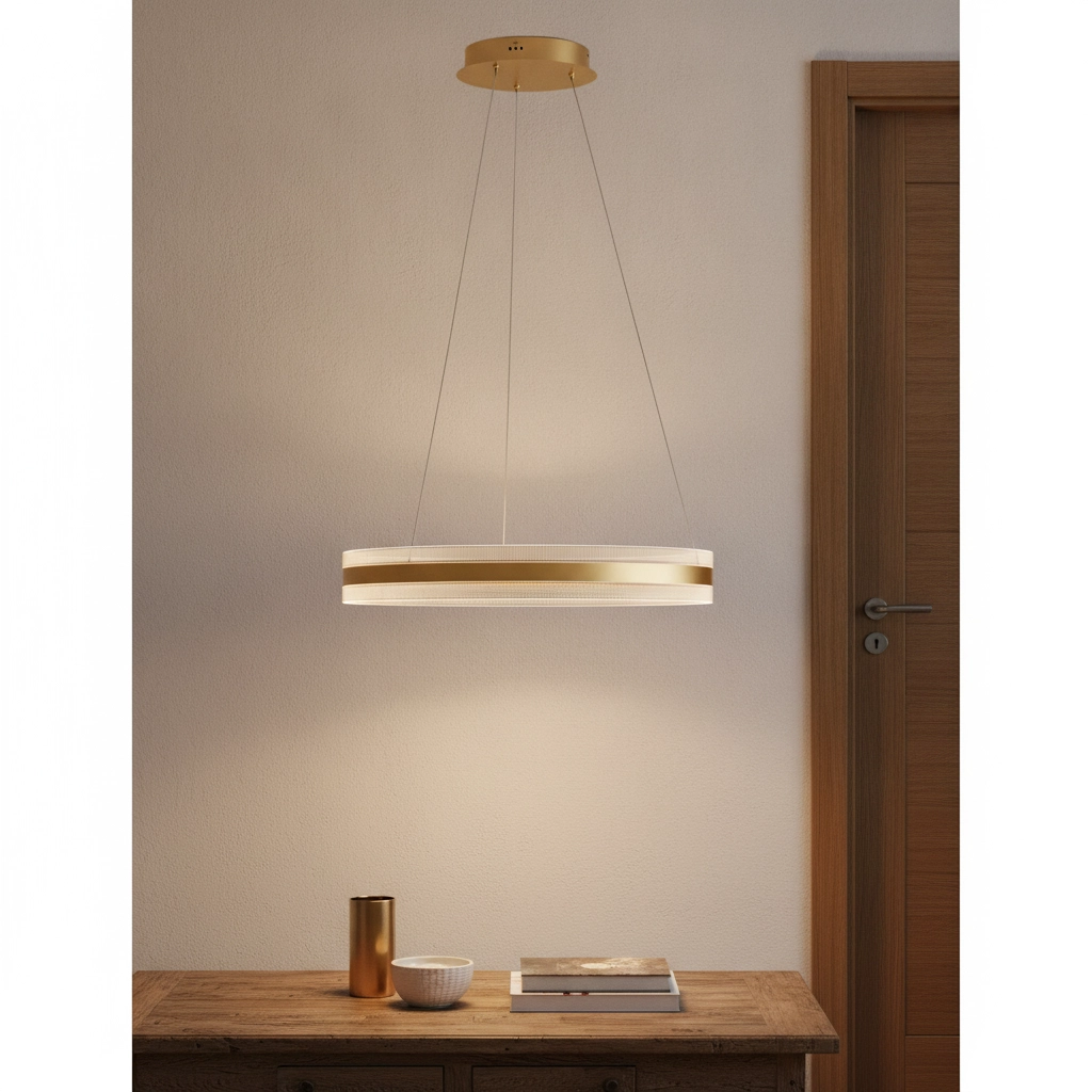Pendelleuchte Agos Design gold Ø 60cm