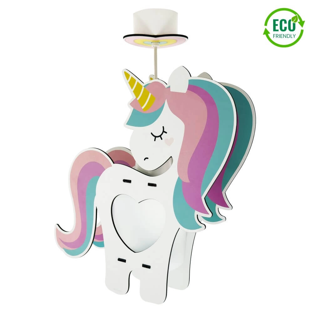 Pendelleuchte für Kinderzimmer Unicorns schwarz mit weißem Fenster Dalber 8420406415970