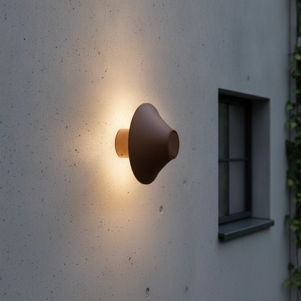 Design-Wandleuchte Alux Rostbraun