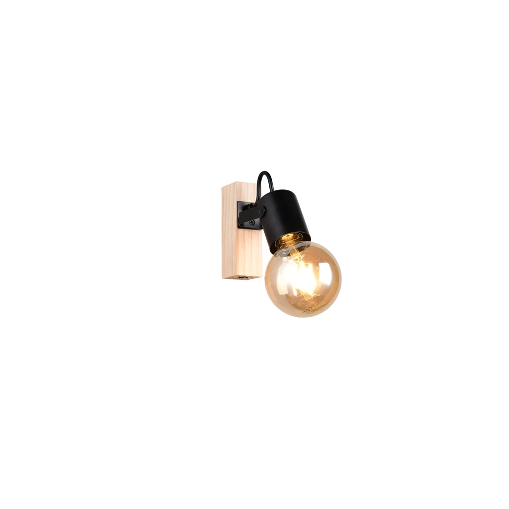 Deckenlampe Lynar Schwarz mit Holz Trio 4017807670684