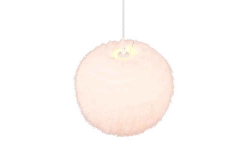 Hängelampe aus Stoff Furry creme Ø 35cm Trio 4017807600087