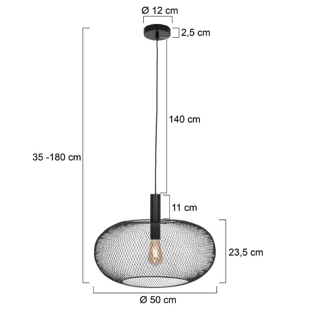Schwarze Hängelampe Cloud Ø 50cm Steinhauer 8712746148664
