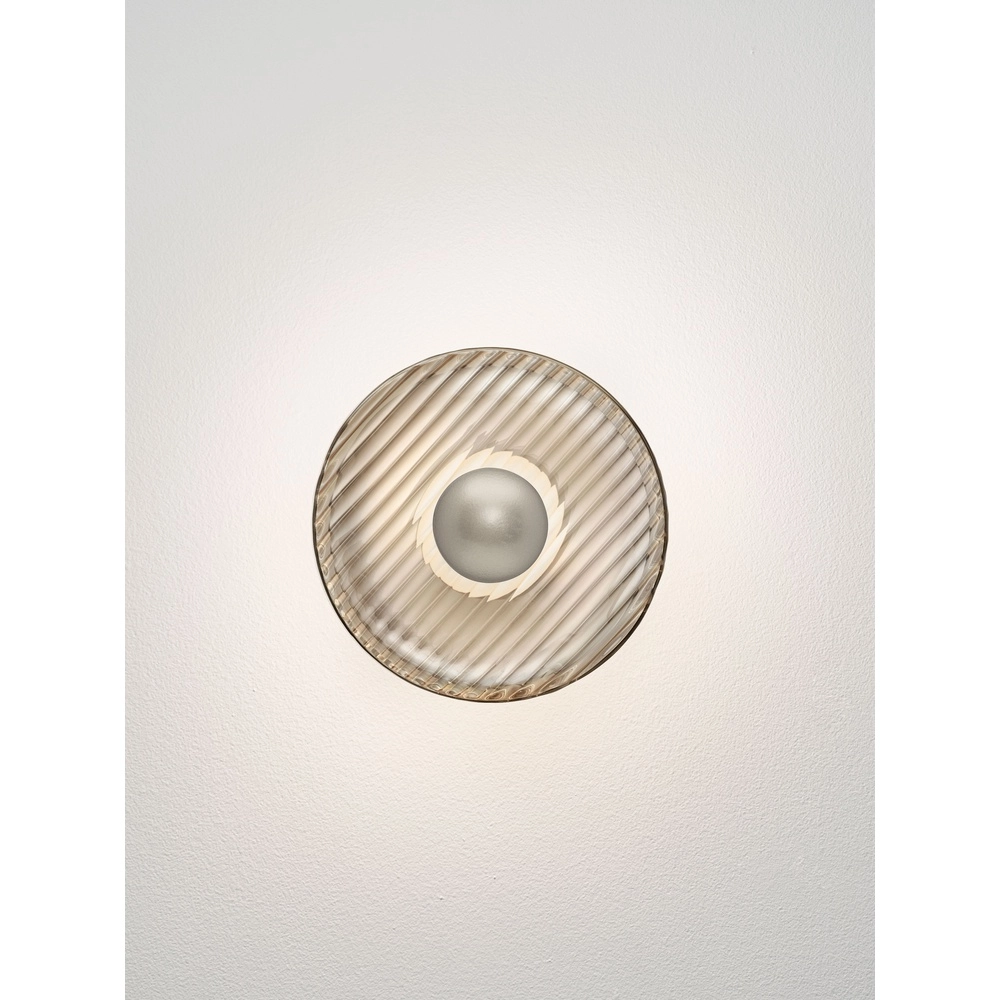 Wandlampe Lavina silbergrau mit Rauchglas Ø 25 cm Lyora 5212063501423