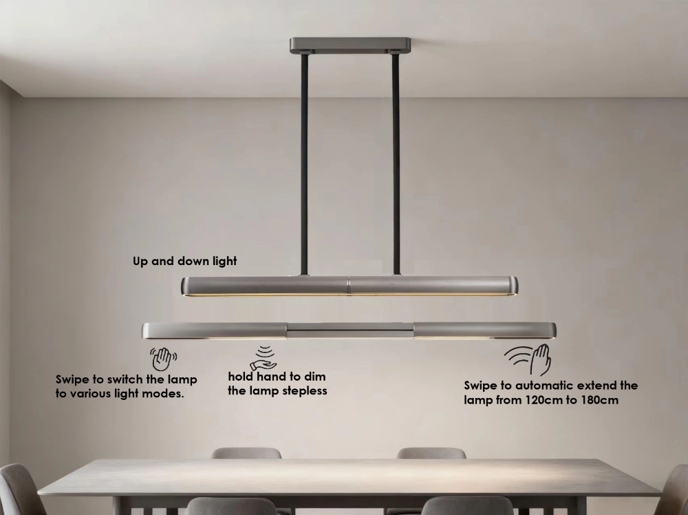 Verstellbare Pendellampe Bella 120–180 cm breit – Gun Metal ETH 8720195312680