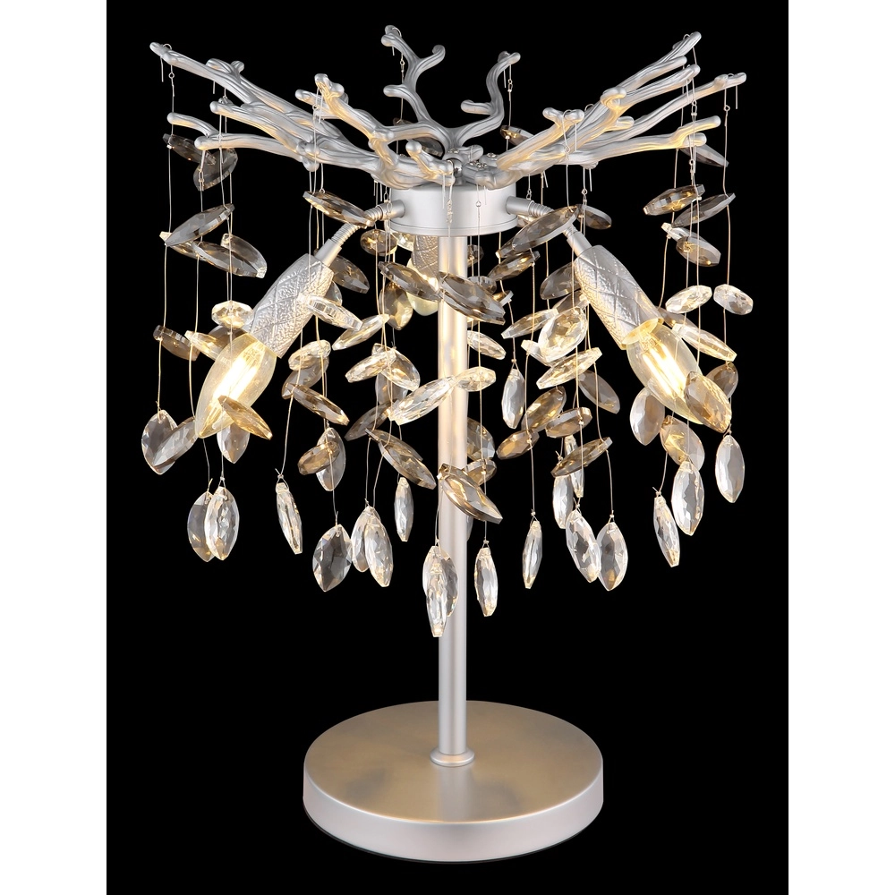 Tischlampe Queena silbergrau Ø 36cm Globo 9007371525683