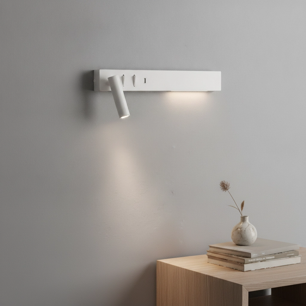 Nachttischlampe Vida Links weiß mit USB