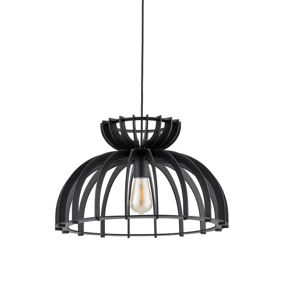Hängelampe aus Holz Kymi Ø 48cm - schwarz