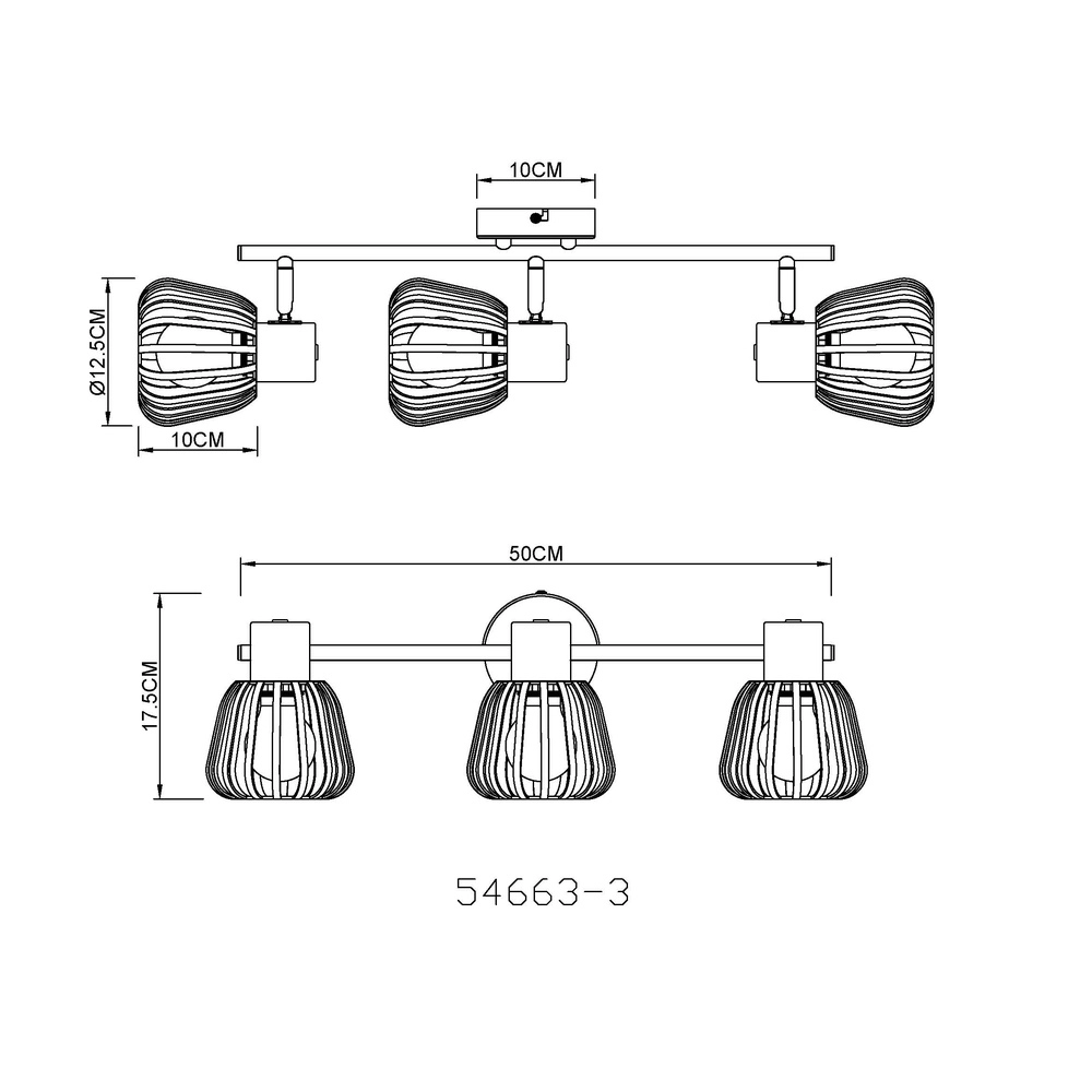 Deckenlampe Olin 3-hell Kaffeebraun Globo 9007371589579