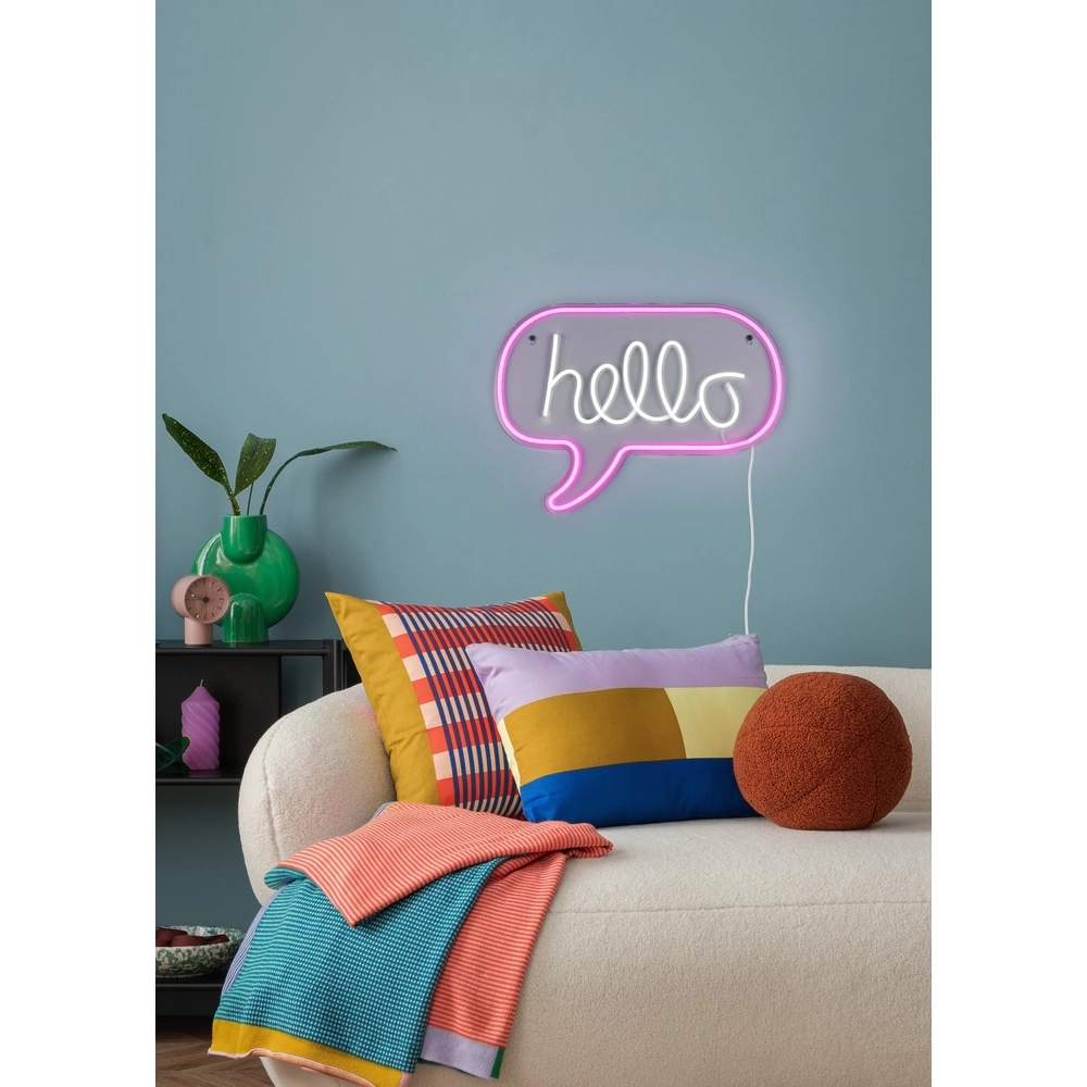Neon-Wandleuchte Hello rosa Trio 4017807657463